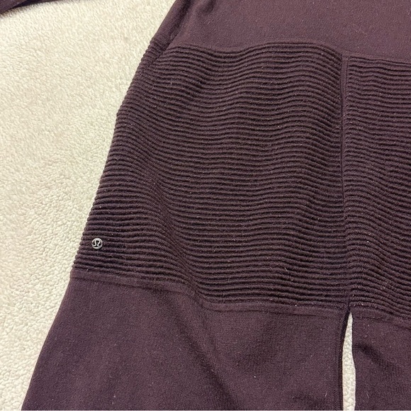 Lululemon Sit In Lotus Wrap Knit Cardigan Sweater Black Cherry Purple - Picture 10 of 15